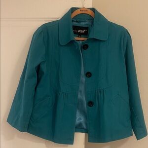 Black Rivet Women's Teal Trench Coat